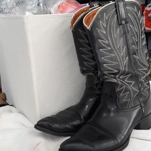 Nocona western cowgirl boots black mid calf 10